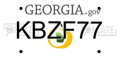 KBZF77 Georgia License Plate