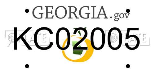 KC02005 Georgia License Plate