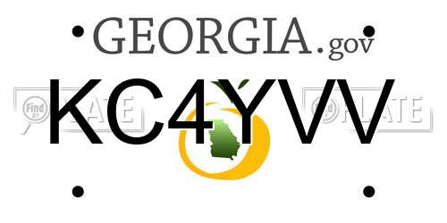 KC4YVV Georgia License Plate