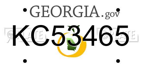 KC53465 Georgia License Plate