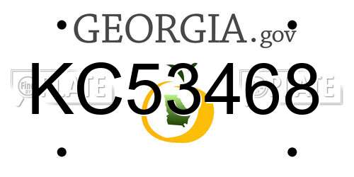 KC53468 Georgia License Plate