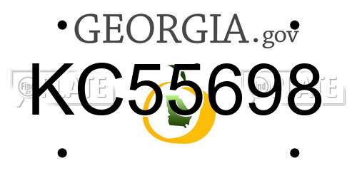 KC55698 Georgia License Plate