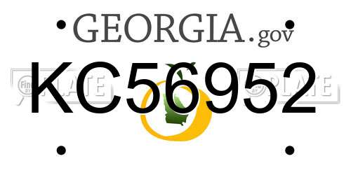 KC56952 Georgia License Plate