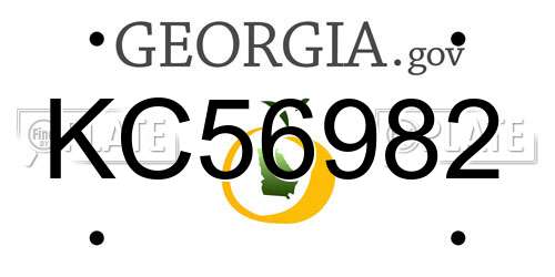 KC56982 Georgia License Plate