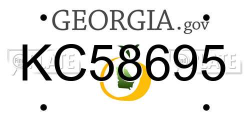 KC58695 Georgia License Plate