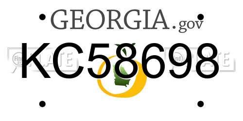KC58698 Georgia License Plate