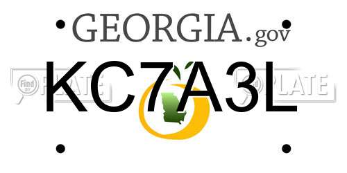 KC7A3L Georgia License Plate