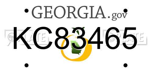 KC83465 Georgia License Plate