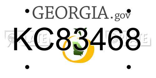 KC83468 Georgia License Plate