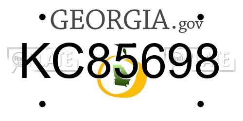 KC85698 Georgia License Plate