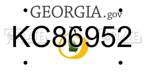 KC86952 Georgia License Plate