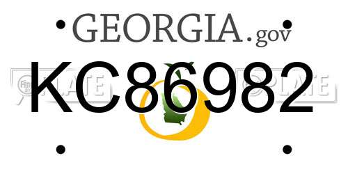 KC86982 Georgia License Plate