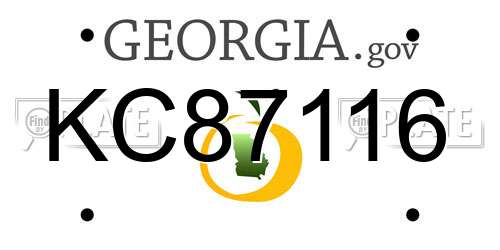 KC87116 Georgia License Plate