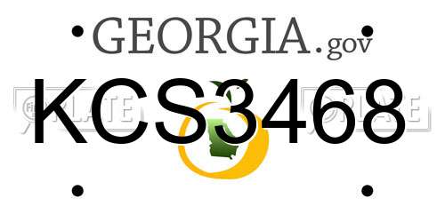 KCS3468 Georgia License Plate