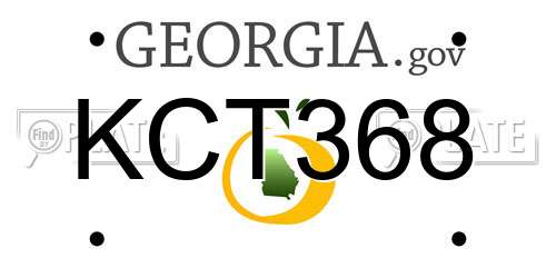 KCT368 Georgia License Plate