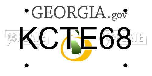 KCTE68 Georgia License Plate