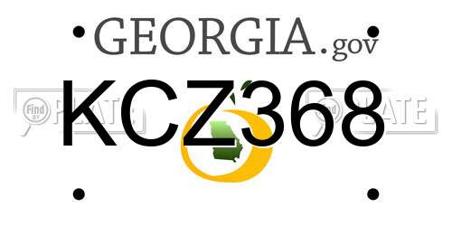 KCZ368 Georgia License Plate