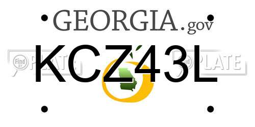 KCZ43L Georgia License Plate