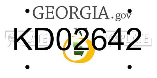 KD02642 Georgia License Plate