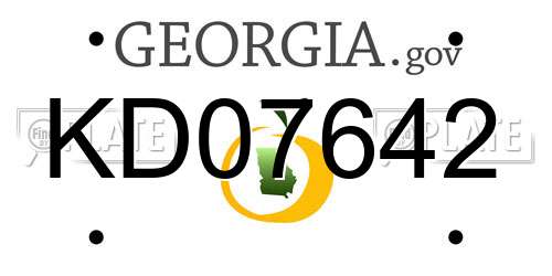 KD07642 Georgia License Plate
