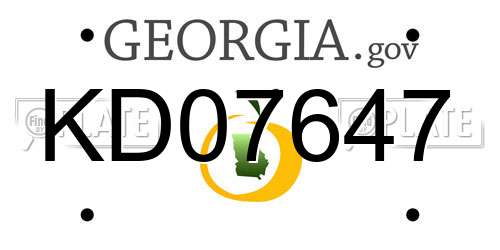 KD07647 Georgia License Plate