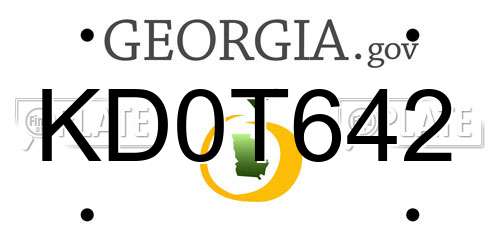 KD0T642 Georgia License Plate