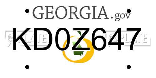KD0Z647 Georgia License Plate
