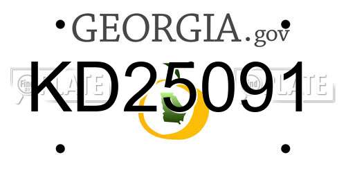 KD25091 Georgia License Plate