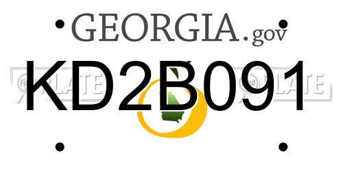 KD2B091 Georgia License Plate
