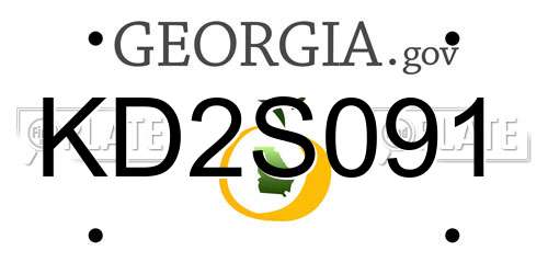 KD2S091 Georgia License Plate