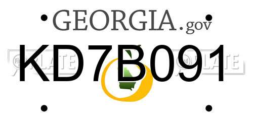 KD7B091 Georgia License Plate