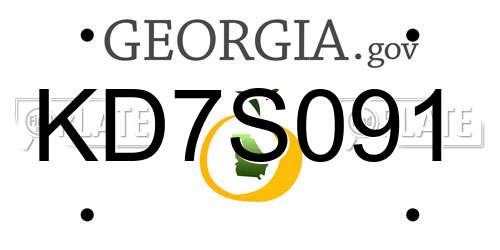 KD7S091 Georgia License Plate