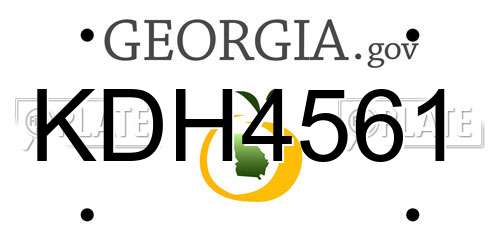 KDH4561 Georgia License Plate