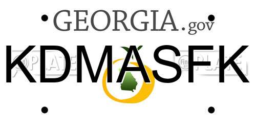 KDMASFK Georgia License Plate