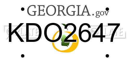 KDO2647 Georgia License Plate