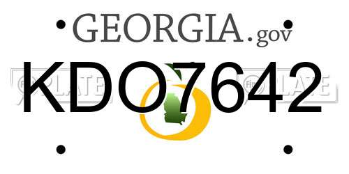 KDO7642 Georgia License Plate
