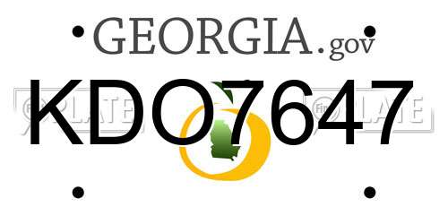 KDO7647 Georgia License Plate