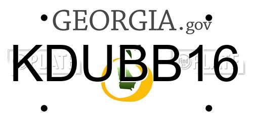 KDUBB16 Georgia License Plate