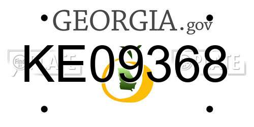 KE09368 Georgia License Plate