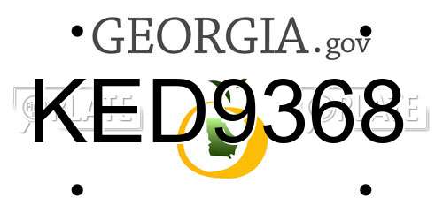 KED9368 Georgia License Plate