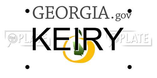 KEIRY Georgia License Plate
