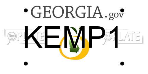 KEMP1 Georgia License Plate