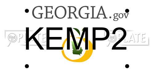 KEMP2 Georgia License Plate