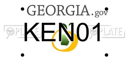 KEN01 Georgia License Plate