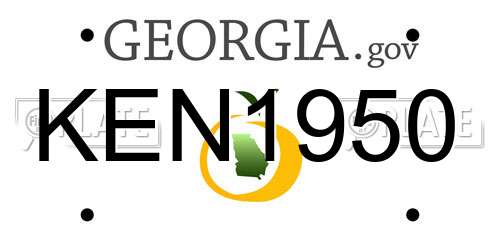KEN1950 Georgia License Plate