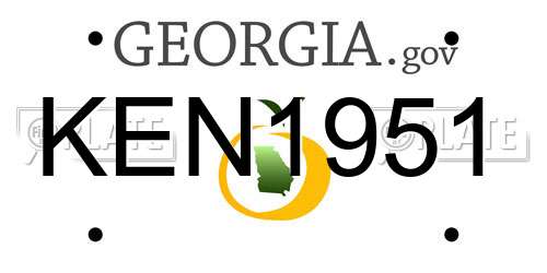 KEN1951 Georgia License Plate