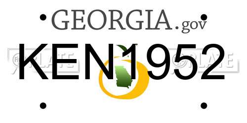 KEN1952 Georgia License Plate