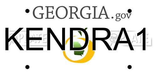 KENDRA1 Georgia License Plate