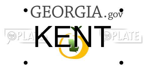 KENT Georgia License Plate