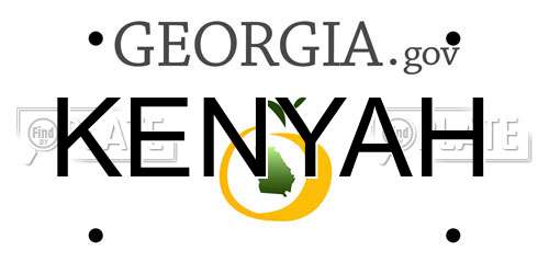 KENYAH Georgia License Plate